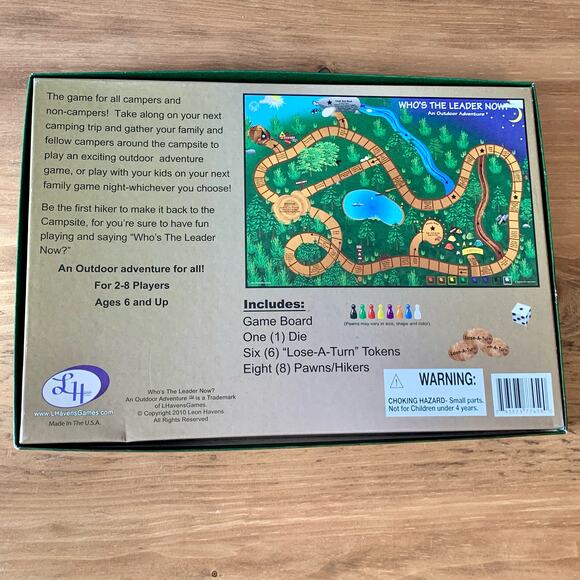 WHO'S THE LEADER NOW An Outdoor Adventure BOARD GAME 2-8 Players COMPLETE - Picture 2 of 8